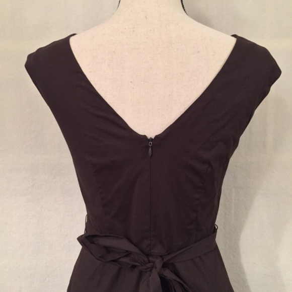 hoshanna brown boatneck stretch cotton fit & flare dress - Picture 5 of 8